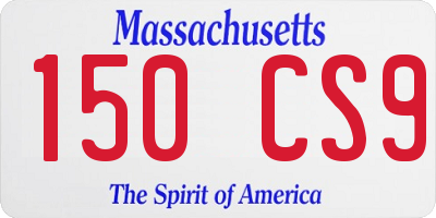 MA license plate 150CS9