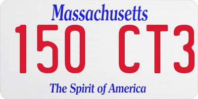 MA license plate 150CT3
