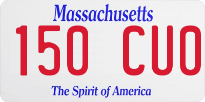 MA license plate 150CU0