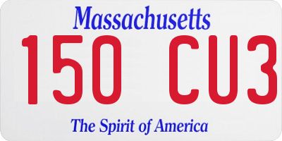 MA license plate 150CU3