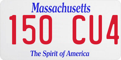 MA license plate 150CU4