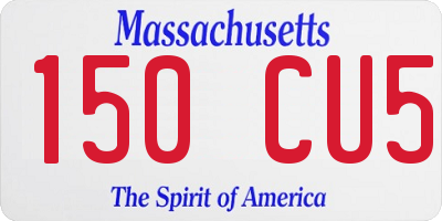 MA license plate 150CU5