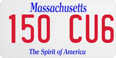 MA license plate 150CU6
