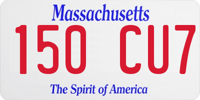 MA license plate 150CU7