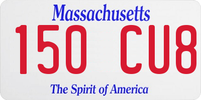 MA license plate 150CU8