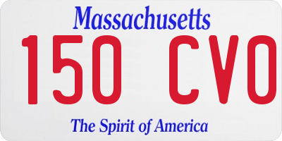 MA license plate 150CV0
