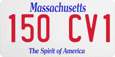 MA license plate 150CV1