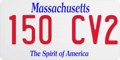 MA license plate 150CV2