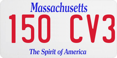 MA license plate 150CV3