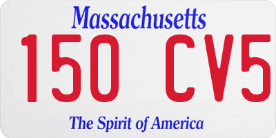 MA license plate 150CV5