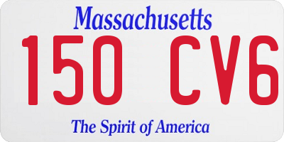 MA license plate 150CV6