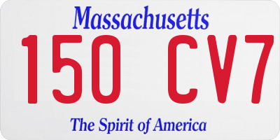 MA license plate 150CV7