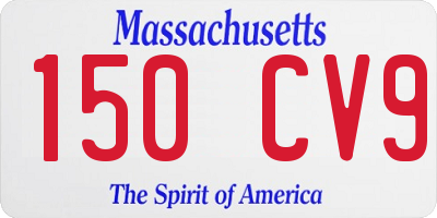 MA license plate 150CV9
