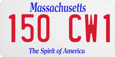 MA license plate 150CW1