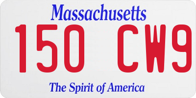 MA license plate 150CW9