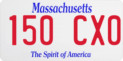 MA license plate 150CX0