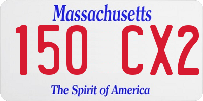 MA license plate 150CX2