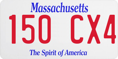 MA license plate 150CX4