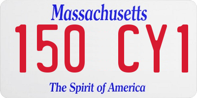 MA license plate 150CY1