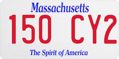 MA license plate 150CY2