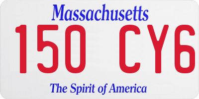 MA license plate 150CY6