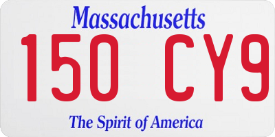 MA license plate 150CY9