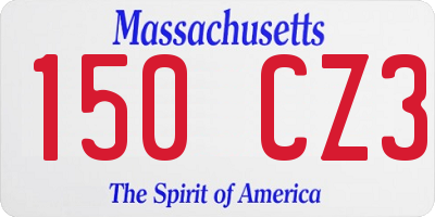 MA license plate 150CZ3