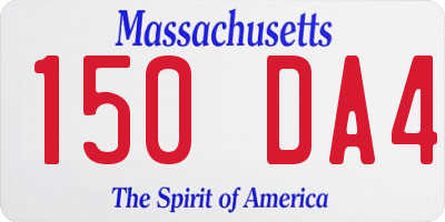 MA license plate 150DA4