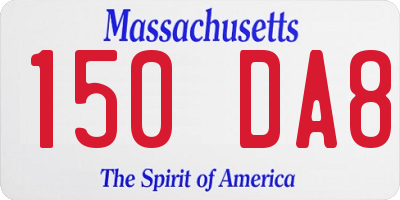 MA license plate 150DA8