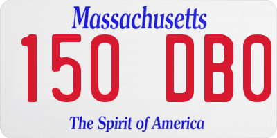 MA license plate 150DB0