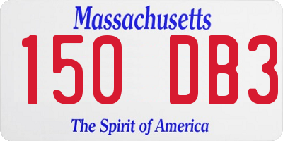 MA license plate 150DB3