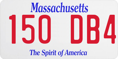 MA license plate 150DB4