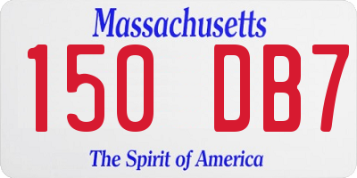 MA license plate 150DB7