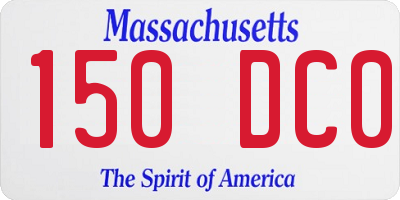 MA license plate 150DC0