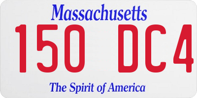 MA license plate 150DC4