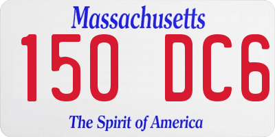 MA license plate 150DC6