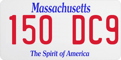 MA license plate 150DC9