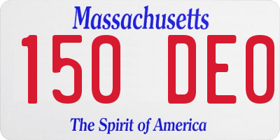 MA license plate 150DE0