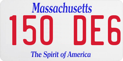 MA license plate 150DE6