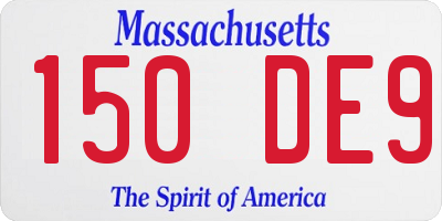 MA license plate 150DE9