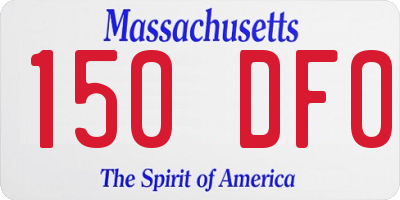 MA license plate 150DF0