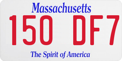 MA license plate 150DF7