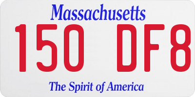 MA license plate 150DF8