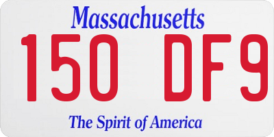 MA license plate 150DF9