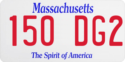 MA license plate 150DG2