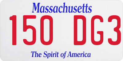MA license plate 150DG3