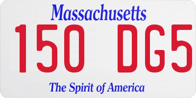 MA license plate 150DG5