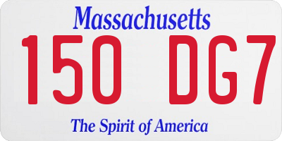 MA license plate 150DG7