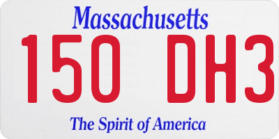 MA license plate 150DH3