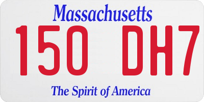 MA license plate 150DH7